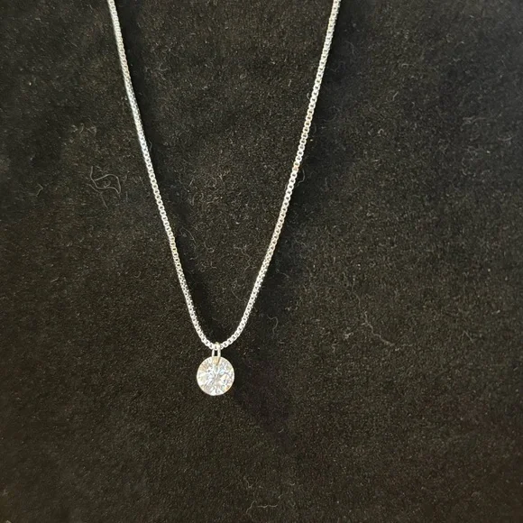 Swarovski Single Stone Silver Necklace - Picture 3 of 3